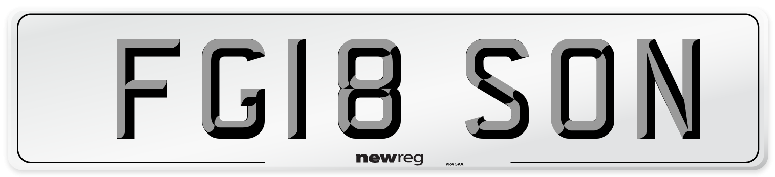 FG18 SON Number Plate from New Reg